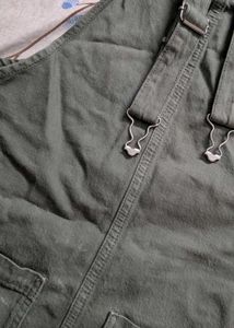 Olive Green Pinafore Dress denim
