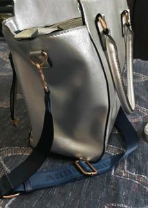 Chic Quilted Silver Handbag