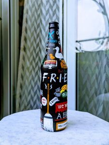 "Friends" Hand-Painted Decorative Bottle