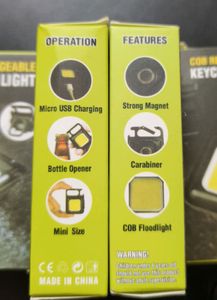 Rechargeable 2 Pcs Mini Keychain LED Flashlight