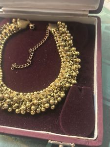 Exquisite golden oxidised Choker Necklace