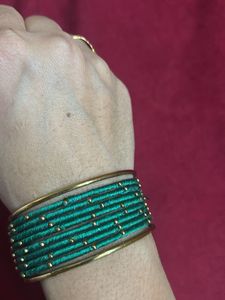 Green Beaded Bangles Set