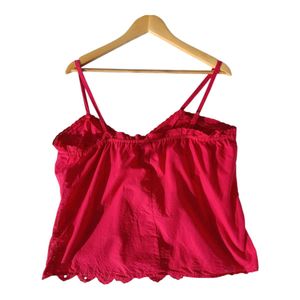 George Pink Lace Cotton Top L