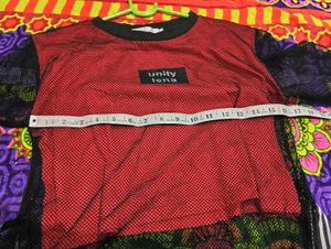 Mesh Top with Red Tank