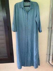 Denim Maxi Shirt Dress