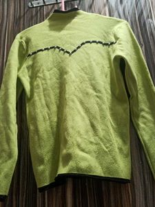 Lime Green Sweater with Embellishments