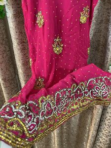 Embellished Magenta Kurta Set with Dupatta