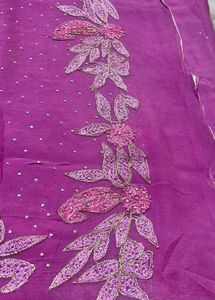 Embroidered Purple Saree