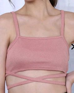 Pink Wrap Crop Top