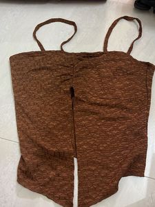 Textured Brown Camisole Top