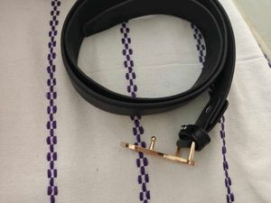 2 belts - cream and Black  Belt with Gold Buckle