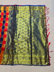 Vibrant Checkered Silk Saree