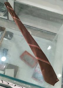 Brown Striped & Polka Dot Tie