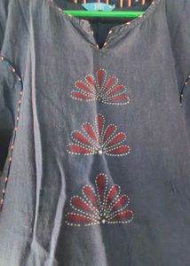 Blue Embroidered Kurta