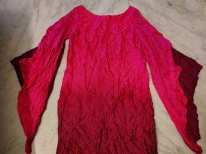 Ombre Silk Kurti with Designer Sleeves