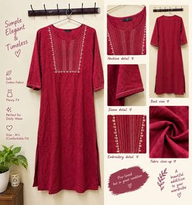 Elegant Embroidered Cotton Kurta