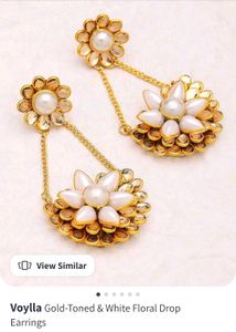 Voylla Pearl Flower Earrings