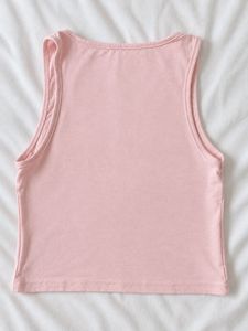savana coquette pink crop tank top