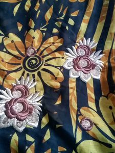 Embroidered Saree with Floral Print“Beautiful flor