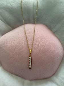 Anti Tarnish Gold Bar Pendant Necklace