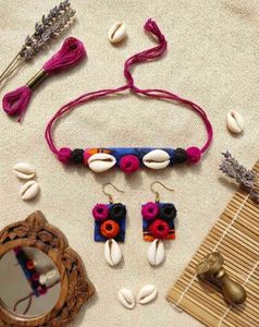 Boho Shell Choker Necklace & Earrings Set