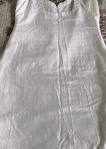 Elegant White Chikankari Kurta Set