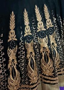 Elegant Black &amp; Gold Embroidered Kurta Set