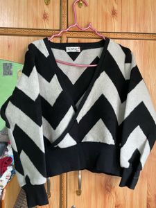 Chevron Knit Wrap Top