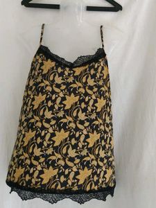 Paisley Print Cami Top with Lace Trim