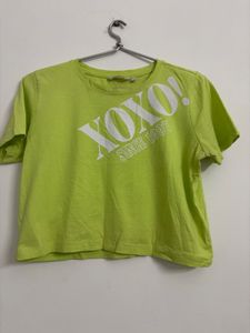 Lime Green Crop Top T-Shirt