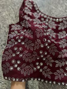 Embellished Maroon Blouse