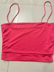 Hot Pink  Shein spaghetti Strap Crop Top