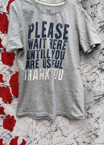Graphic Print Tee - 'Wait Here'