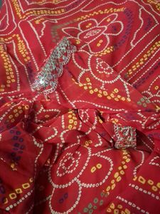 Vibrant Red Bandhani Suit