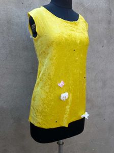Vibrant Yellow Velvet Top