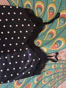 Polka Dot Cami Top with Lace Trim