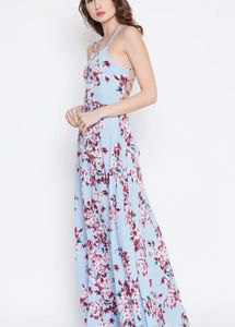 Light Blue Floral Maxi Dress