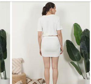 Shein White Textured Cropped Top&amp;tunic