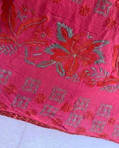 Floral Embroidered Ombre Saree With Blouse