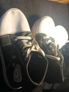 Stylish Black &amp; White High-Top Sneakers