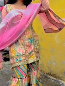 Pink sharara