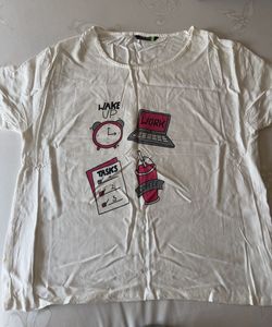 Graphic Print White T-Shirt