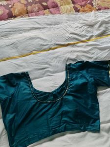 light blue  Sareewith stitched blouse