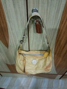Coach Yellow Patent Leather Hobo Bag