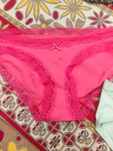 3 combo Lace Trim Panties - Colorful Set