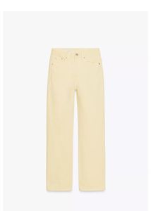 Pale Yellow Mom Fit High Waist Jeans
