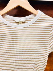 H&amp;M Ribbed Striped Long Sleeve Top