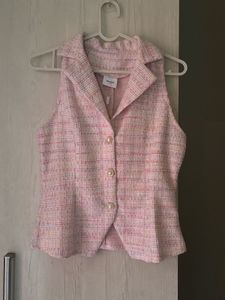 Chic Sleeveless Tweed Vest Top