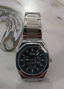 Men's Silver Band Chronograph Watch
