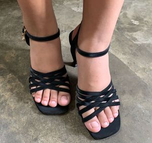 Elegant Black Strappy Heels